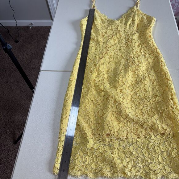Lulus Dress Women’s Small S Yellow Floral Party Lace Lined Sweet Blossom - Picture 6 of 12
